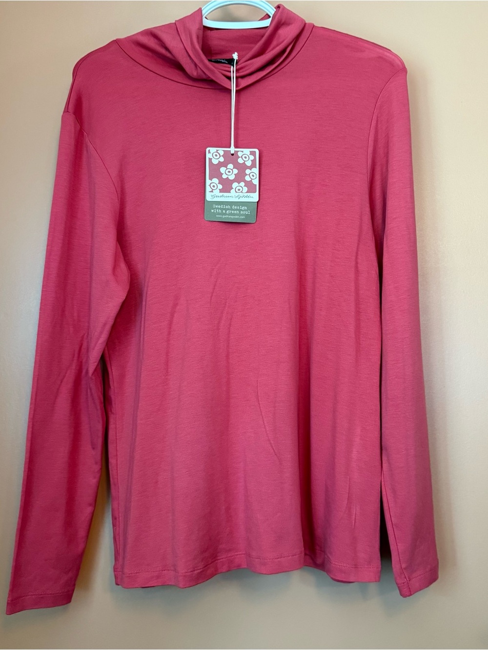 Gudrun Sjödén Women’s M‎ Raspberry Pink Lyocell Turtleneck Top NWT